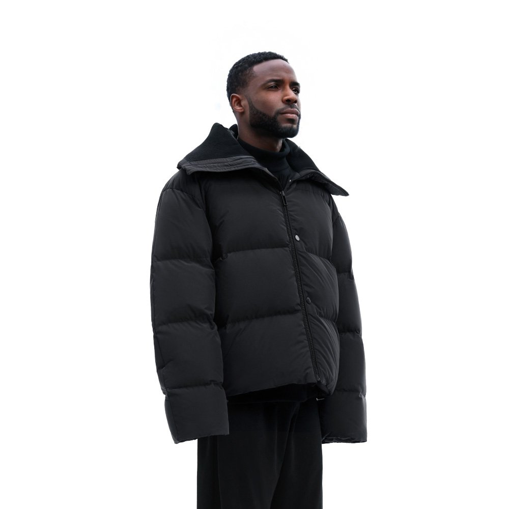 High Quality Men's Winter down Jacket Fashionable Thickened Solid Color Fluffy Duck Warm Puffer with Pattern Coating
