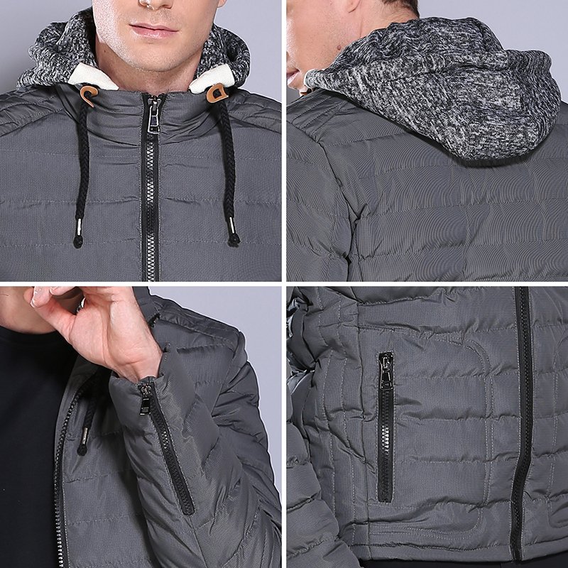 Men'S Winter fleece Coat Down Jacket Warm Thick Padded Bubble Puffer Men's Jackets
