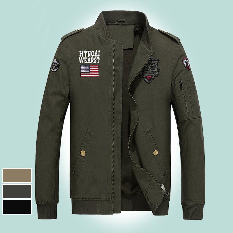 ANSZKTN Spring and Autumn Air Force No. 1 casual jacket outer trade large size pure cotton men's jacket