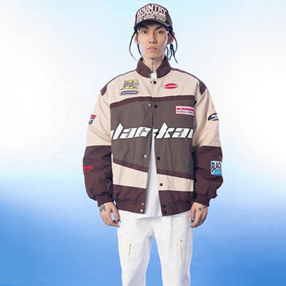 Jackets OEM Manufacturer Custom Race Car Chenille Letter Jacket Casual Hip Hop Baseball Mans Bomber Training Sport for Men Dyed