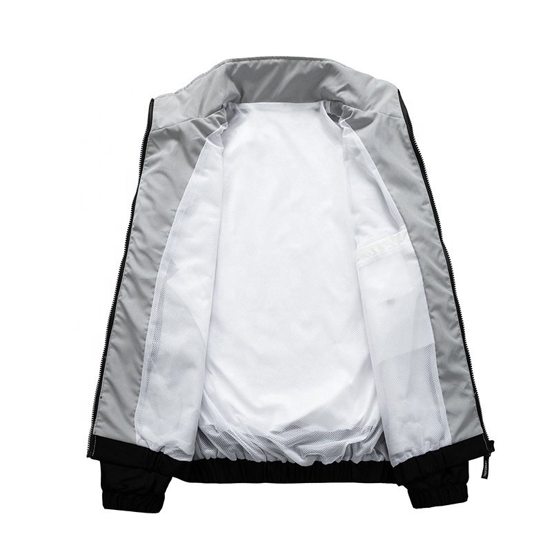 Autumn New Leisure Sports Loose Stand Men's Jackets Stylish Three-Color Splicing Large Size Jacket