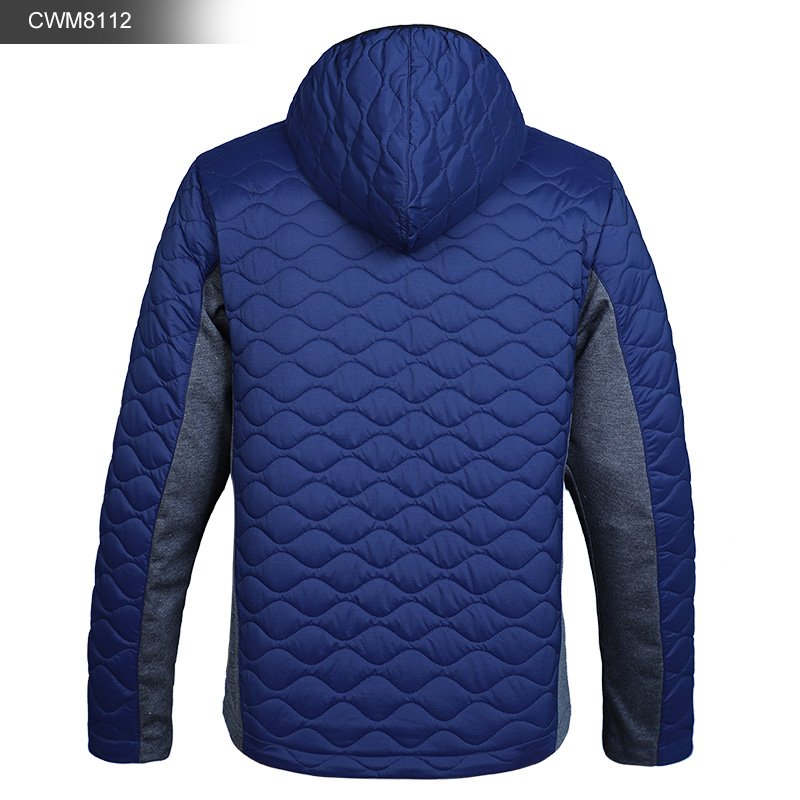 Men's Winter Coat Jacket with Hood Insulated Quilted Outerwear XL Size Zipper Closure Fabric Material Adult Decoration Pocket