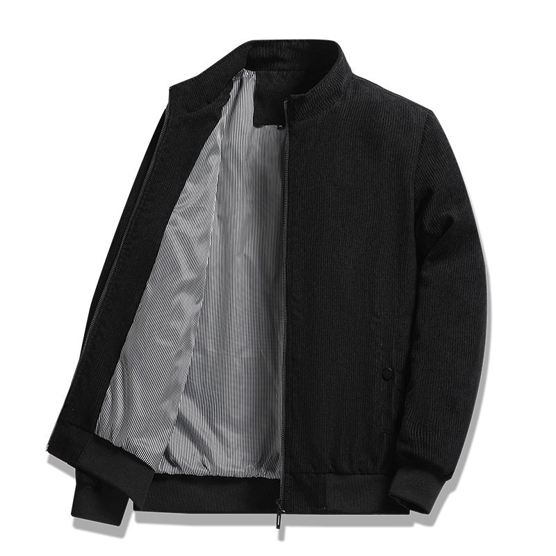 Factory Wholesale High Quality Men's Wear Stand Collar Corduroy Coat Thin Loose Casual Cotton Jacket