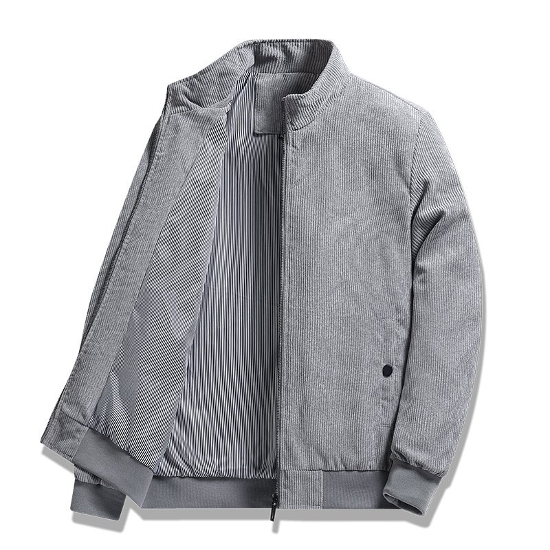 Factory Wholesale High Quality Men's Wear Stand Collar Corduroy Coat Thin Loose Casual Cotton Jacket