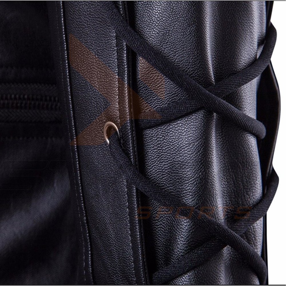 2023 Latest Design Men Casual Black New Style Belted Leather Jacket Arrival Motorcycle Genuine Biker Motorbike Men's Sheepskin