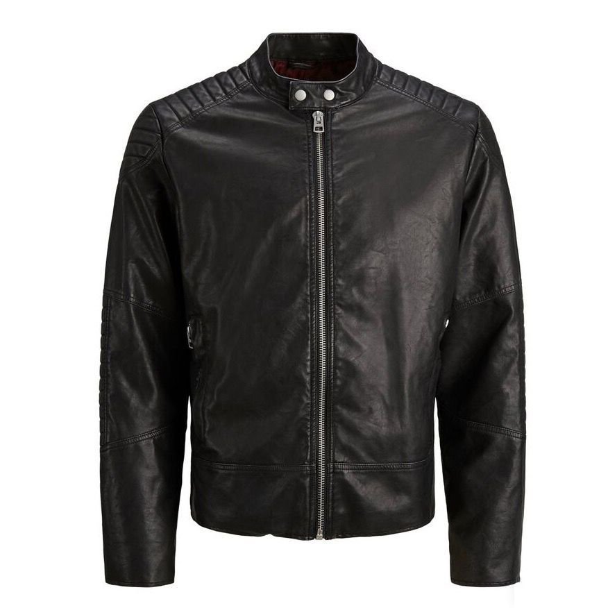 Wholesale Motorcycle Slim Leather Men's Leather Jacket Black Jacket Top Quality British Fashion PU Leather Jacket Men
