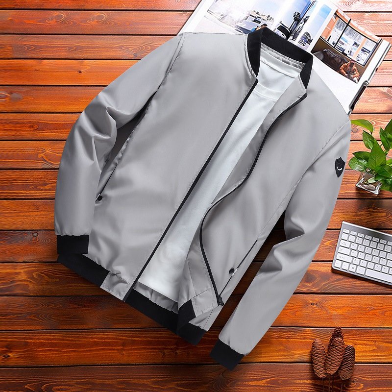 Fashion Slim Fit Men's Jacket Spring Autumn Solid Color Plus Size Zipper Jackets Coat for Men Outerwear