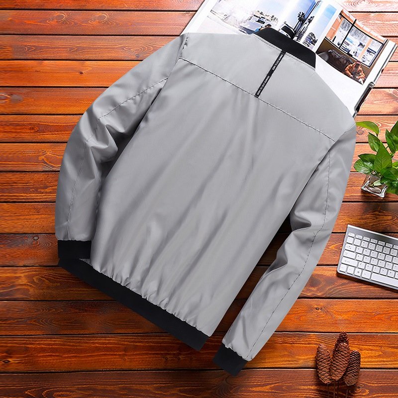 Fashion Slim Fit Men's Jacket Spring Autumn Solid Color Plus Size Zipper Jackets Coat for Men Outerwear