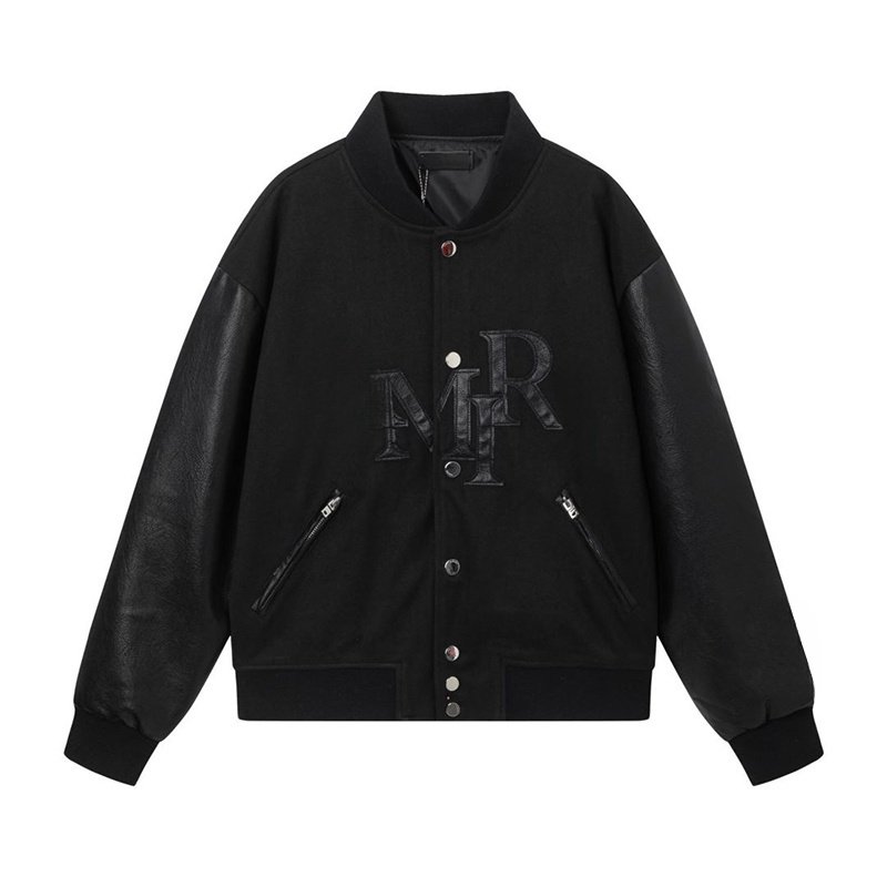 Wholesale New Arrival HighQuality Baseball Uniform Winter Autumn Leather Coat StreetWear Embroider Amirii Plus Size Men's Jacket