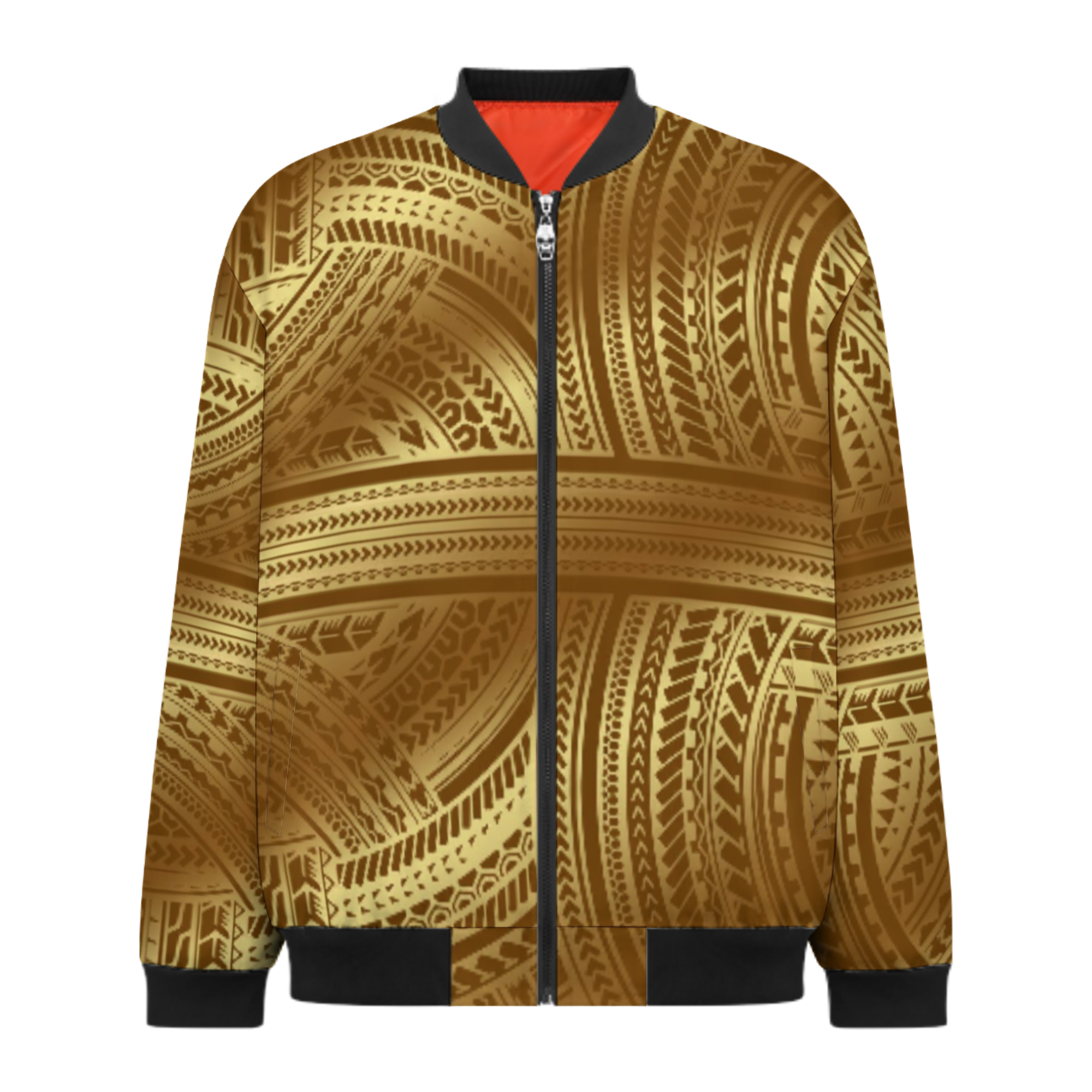 New Wholesale Custom Men Oversize Zipper Bomber Jacket Polynesian Cotton Jacket Windbreaker Plus Size Men's Jackets Winter Coats