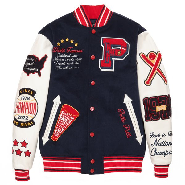 Custom Lettering Printed Wool Leather Jacket for Men's Plus Size Winter Varsity Style with Long Length