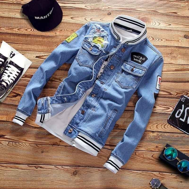 Wholesale High Quality Men's Cotton jeans Jacket Custom Mens Denim Jacket For Men