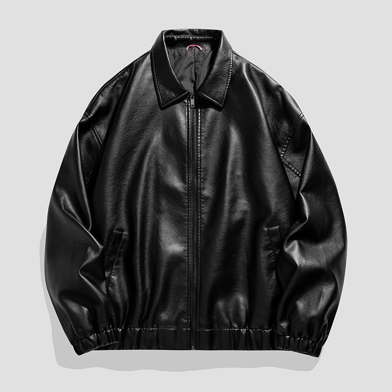 ANSZKTN New men's fall and winter stand collar motorcycle tooling trend fashion PU leather jacket