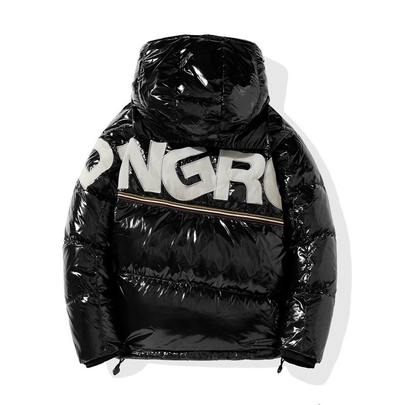 OEM Custom Men's Winter down Jacket Fashionable Waterproof Windproof with Duck Warm Breathable Outdoor Coats Pattern Decoration