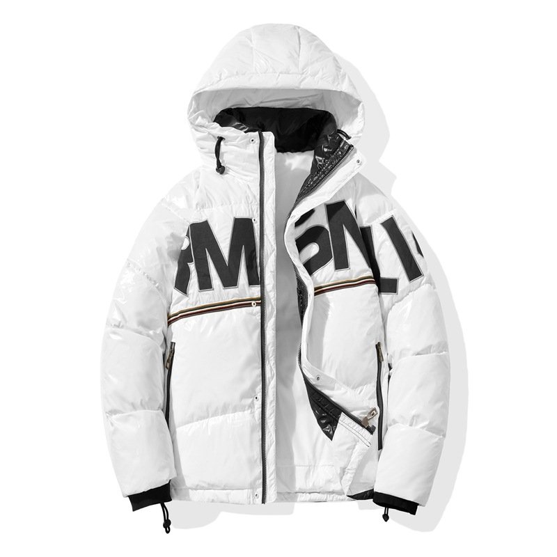 OEM Custom Men's Winter down Jacket Fashionable Waterproof Windproof with Duck Warm Breathable Outdoor Coats Pattern Decoration