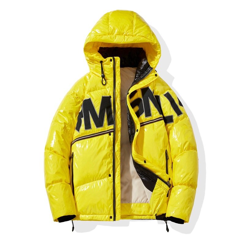 OEM Custom Men's Winter down Jacket Fashionable Waterproof Windproof with Duck Warm Breathable Outdoor Coats Pattern Decoration