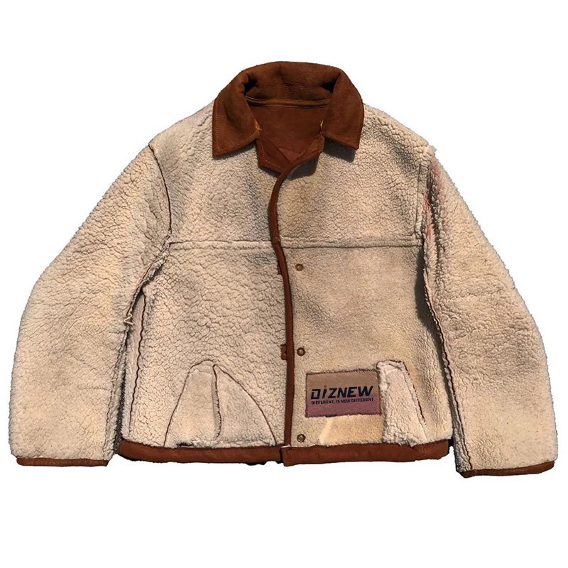 DiZNEW 2023 New OEM Factory Custom Design Logo High Quality Skull Pattern Design Winter Outdoor Casual Men's Woolen Jacket