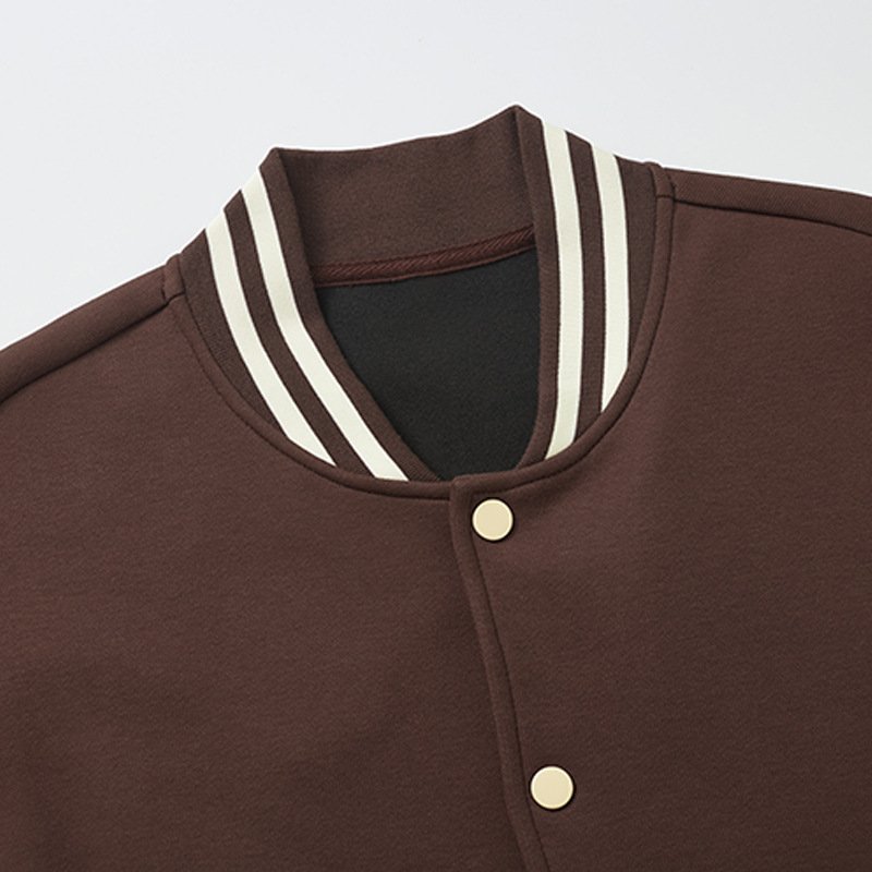 High Quality Cotton Embroidered Windbreaker Heavyweight Fashion Casual Button Down Bomber jackets Men's Varsity Baseball Jacket