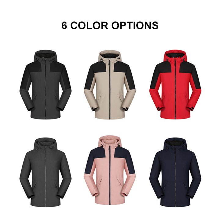 Hot Sale Unisex Outdoor Jacket Custom Windproof Waterproof Hood Breathable Lightweight Hiking Embroidery Interchangeable Rain