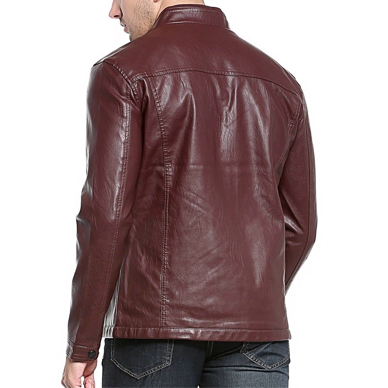 2023 Fashion Men's Leather Jackets Autumn Solid Color Jacket Popular Simple Casual Male Jacket