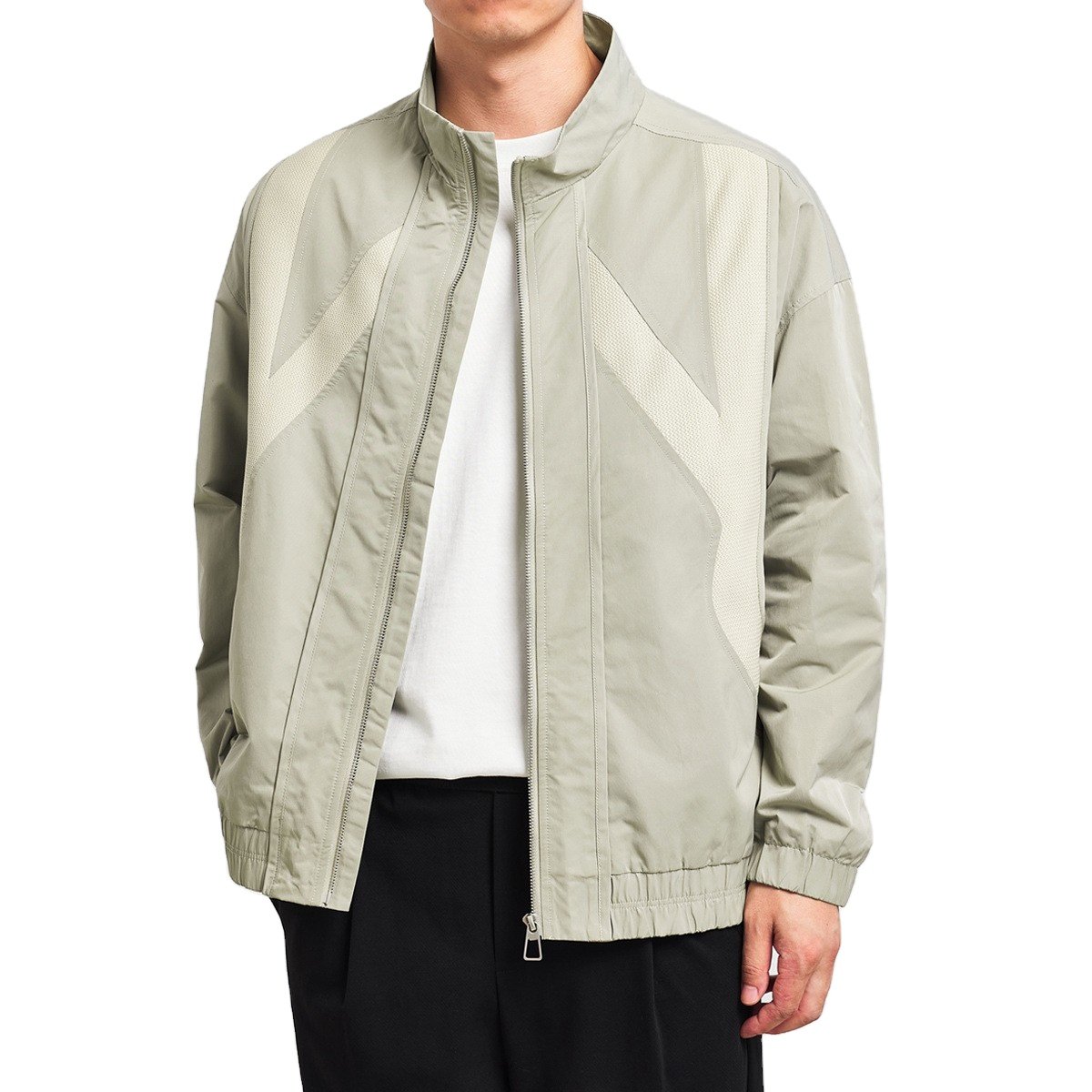 OEM ODM Spring Turndown Collar Men's Lightweight Canvas Jacket Windbreaker Bomber Jacket For Men