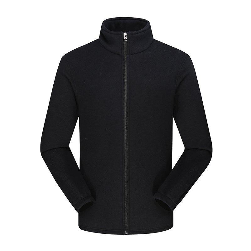 Custom Logo Men's Winter Polar Fleece Jacket with Full Zip Windproof and Long Design for Work OEM Service Available