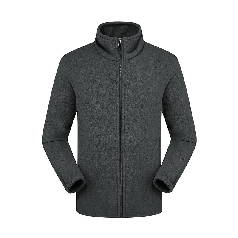 Custom Logo Men's Winter Polar Fleece Jacket with Full Zip Windproof and Long Design for Work OEM Service Available