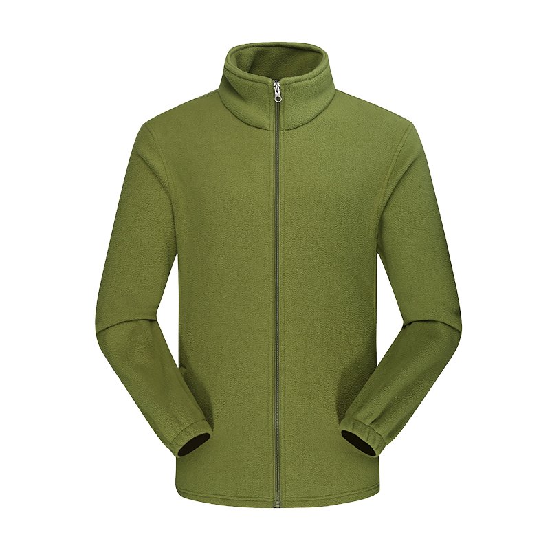 Custom Logo Men's Winter Polar Fleece Jacket with Full Zip Windproof and Long Design for Work OEM Service Available