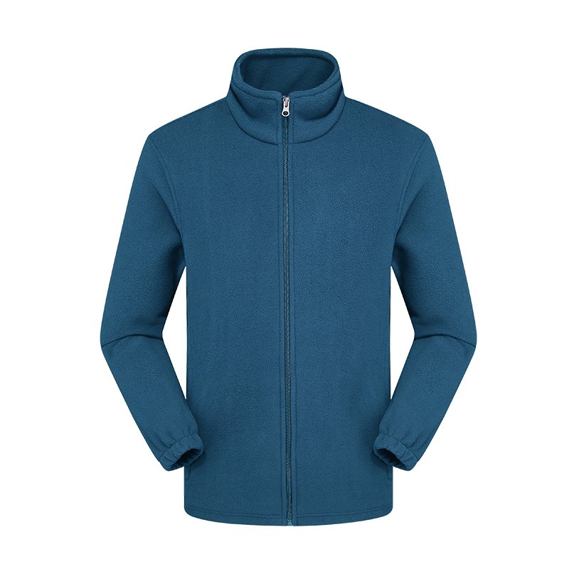 Custom Logo Men's Winter Polar Fleece Jacket with Full Zip Windproof and Long Design for Work OEM Service Available