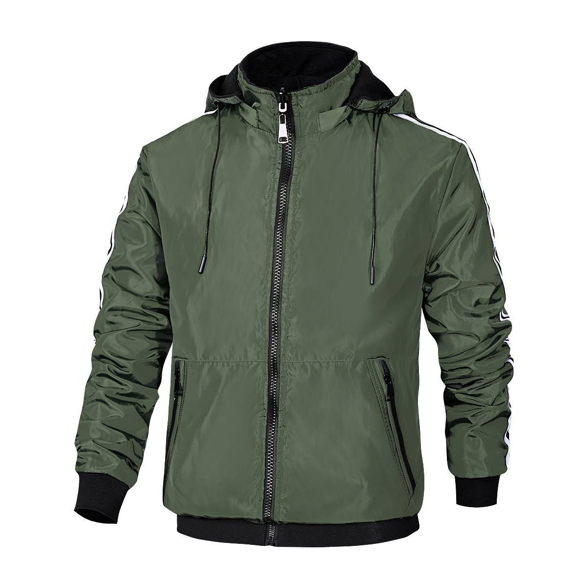 OEM custom Men's Jacket 2022 New Solid Spring And Autumn Casual Hooded Jacket Fashion Plush Coat Sports Reversible jacket