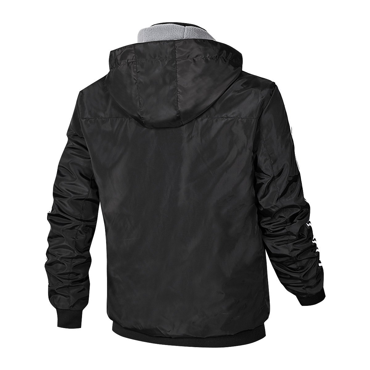 OEM custom Men's Jacket 2022 New Solid Spring And Autumn Casual Hooded Jacket Fashion Plush Coat Sports Reversible jacket