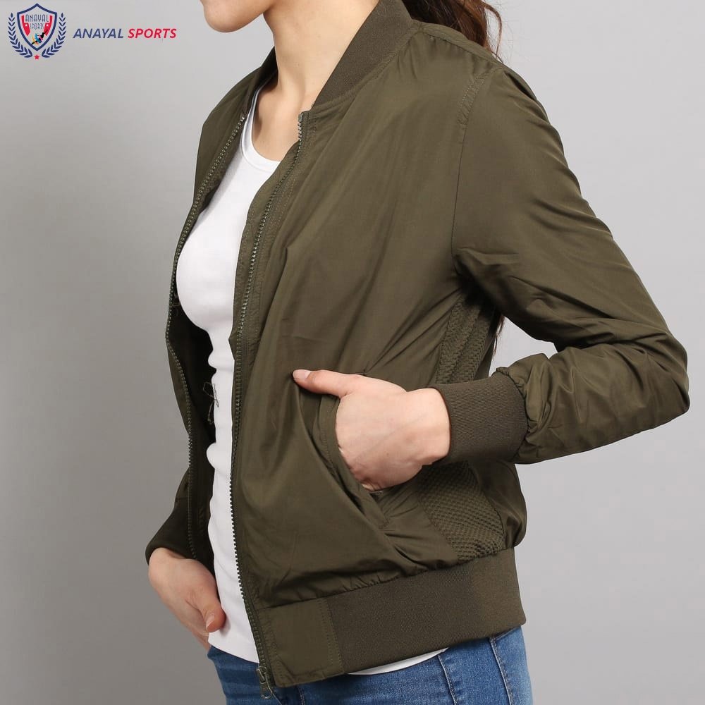 Best Selling Women Bomber Jackets Ladies Solid Color Best Quality Women Bomber Jacket BY ANAYAL SPORTS