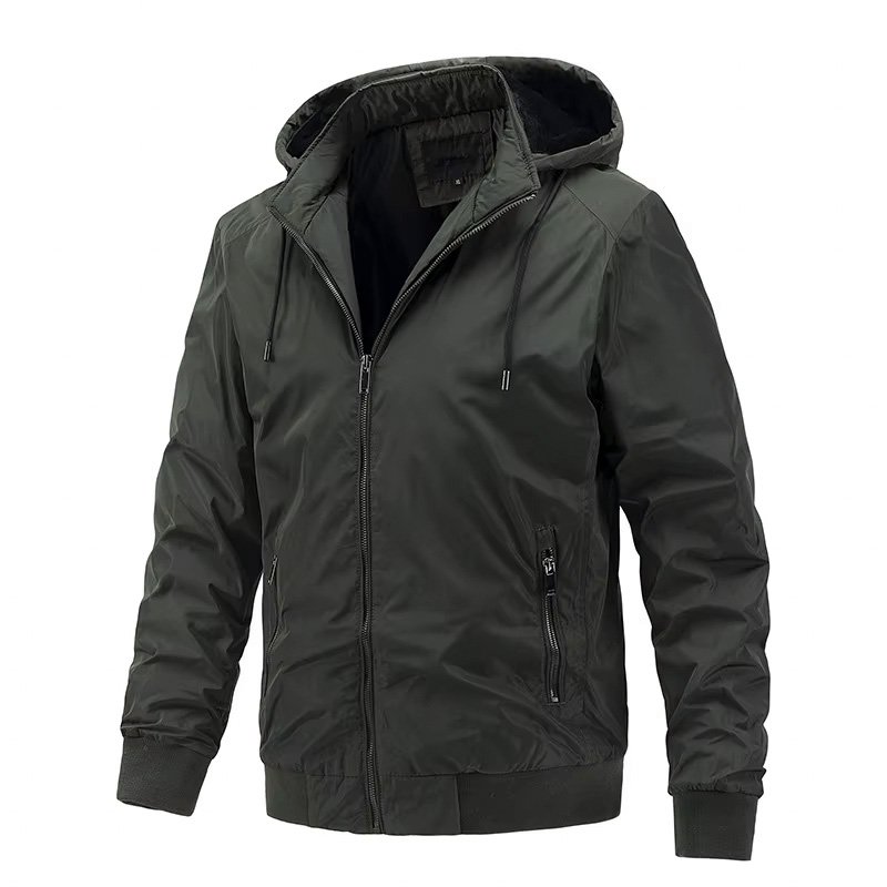 Wholesale hot sale clothes men winter hunting streetwear hooded windbreaker bomber jackets for men 2024