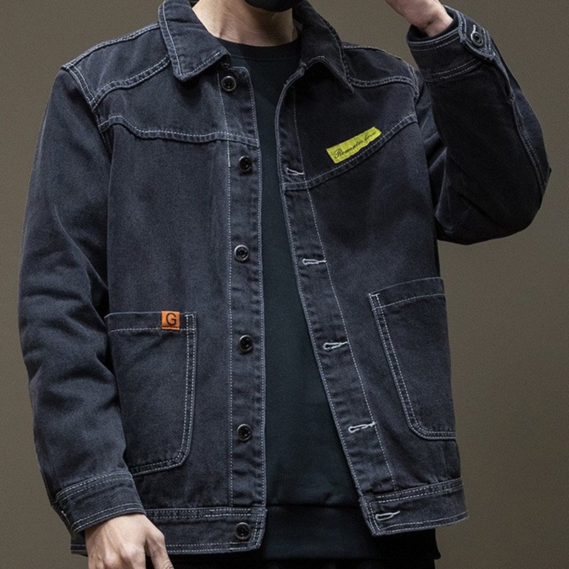 Fashion Spring And Autumn New Denim Clothes Men's Tooling With Jacket Top Hot Sale