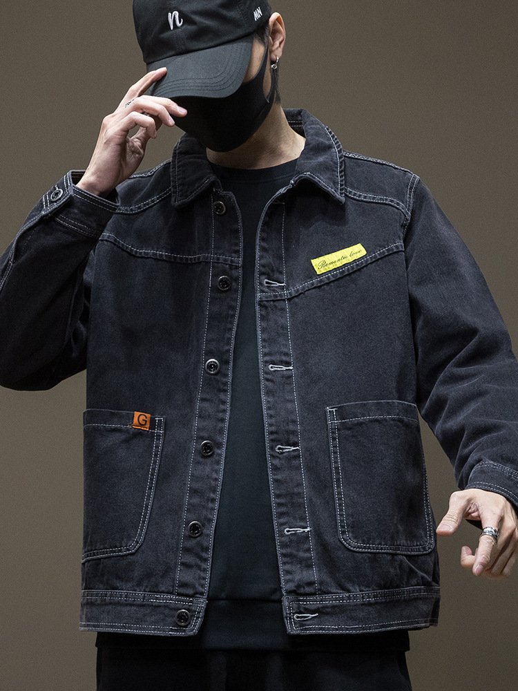 Fashion Spring And Autumn New Denim Clothes Men's Tooling With Jacket Top Hot Sale