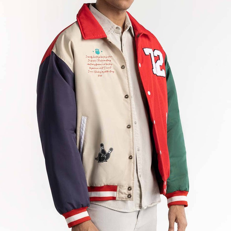 Custom Stylish Satin Baseball Bomber Jacket for Men College Varisty Chenille Embroidered Men's Stylish Satin Jacket