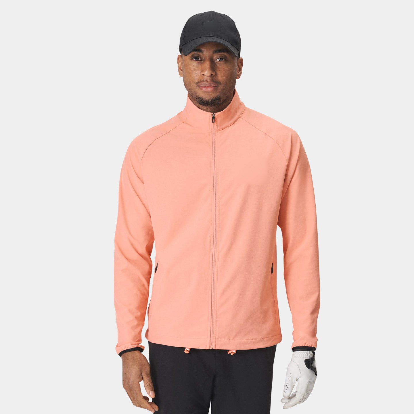 Custom logo lightweight waterproof windbreaker athletic sport 4-way stretch golf jacket for men