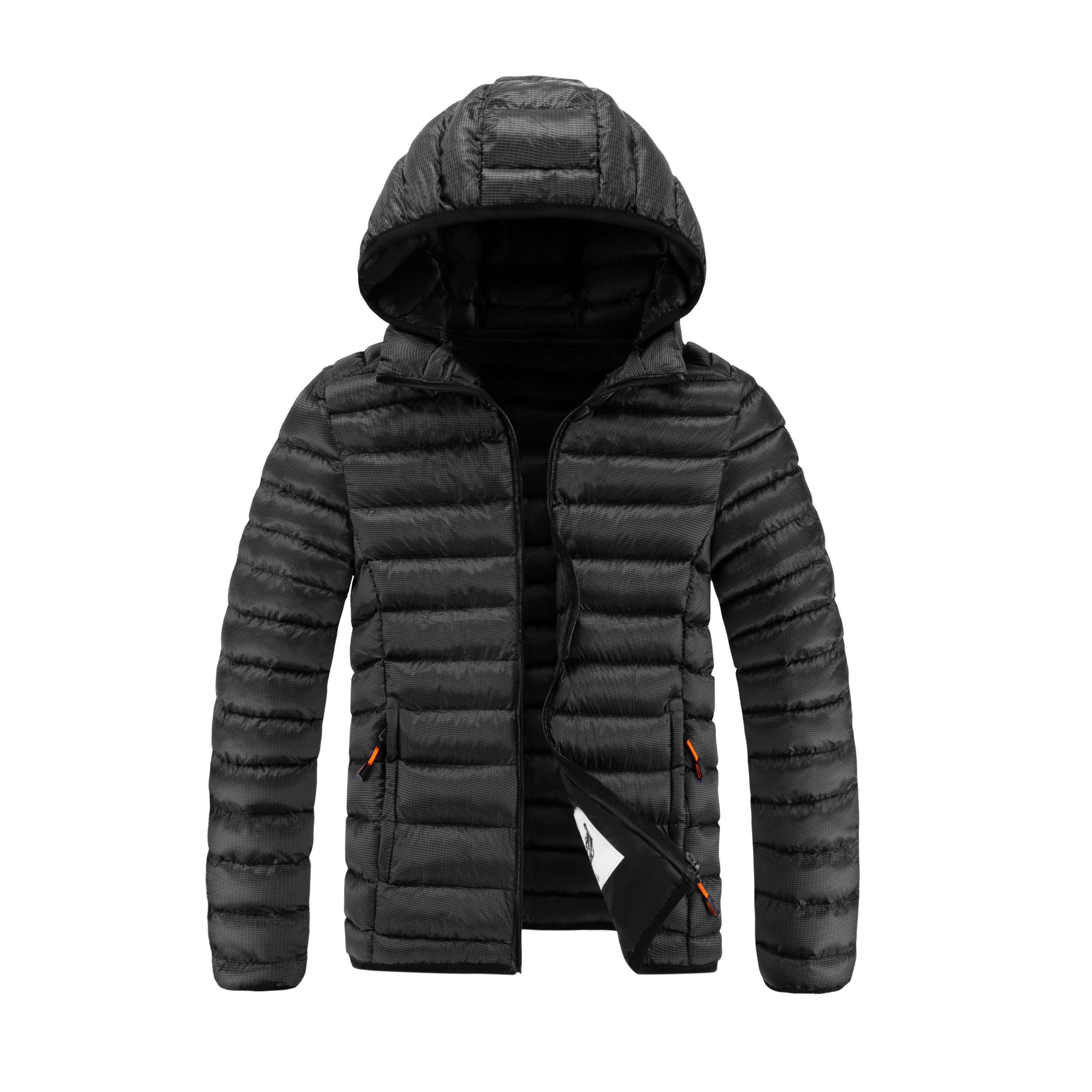 New Arrival Long Sleeve Plaid Puffer Men Jacket Lightweight Slim Hooded High Quality Warm Winter Cotton Padded Puffer Jacket