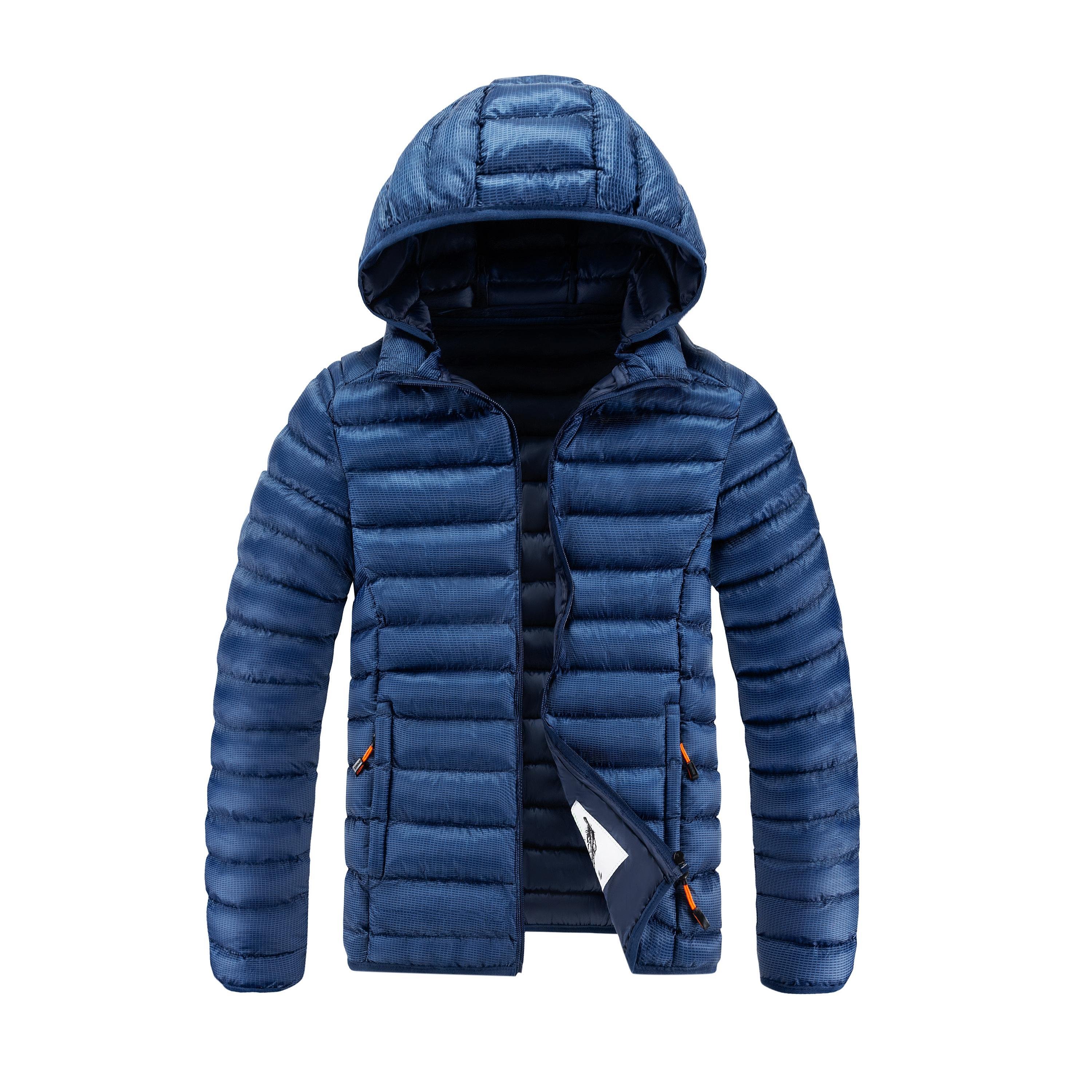 New Arrival Long Sleeve Plaid Puffer Men Jacket Lightweight Slim Hooded High Quality Warm Winter Cotton Padded Puffer Jacket