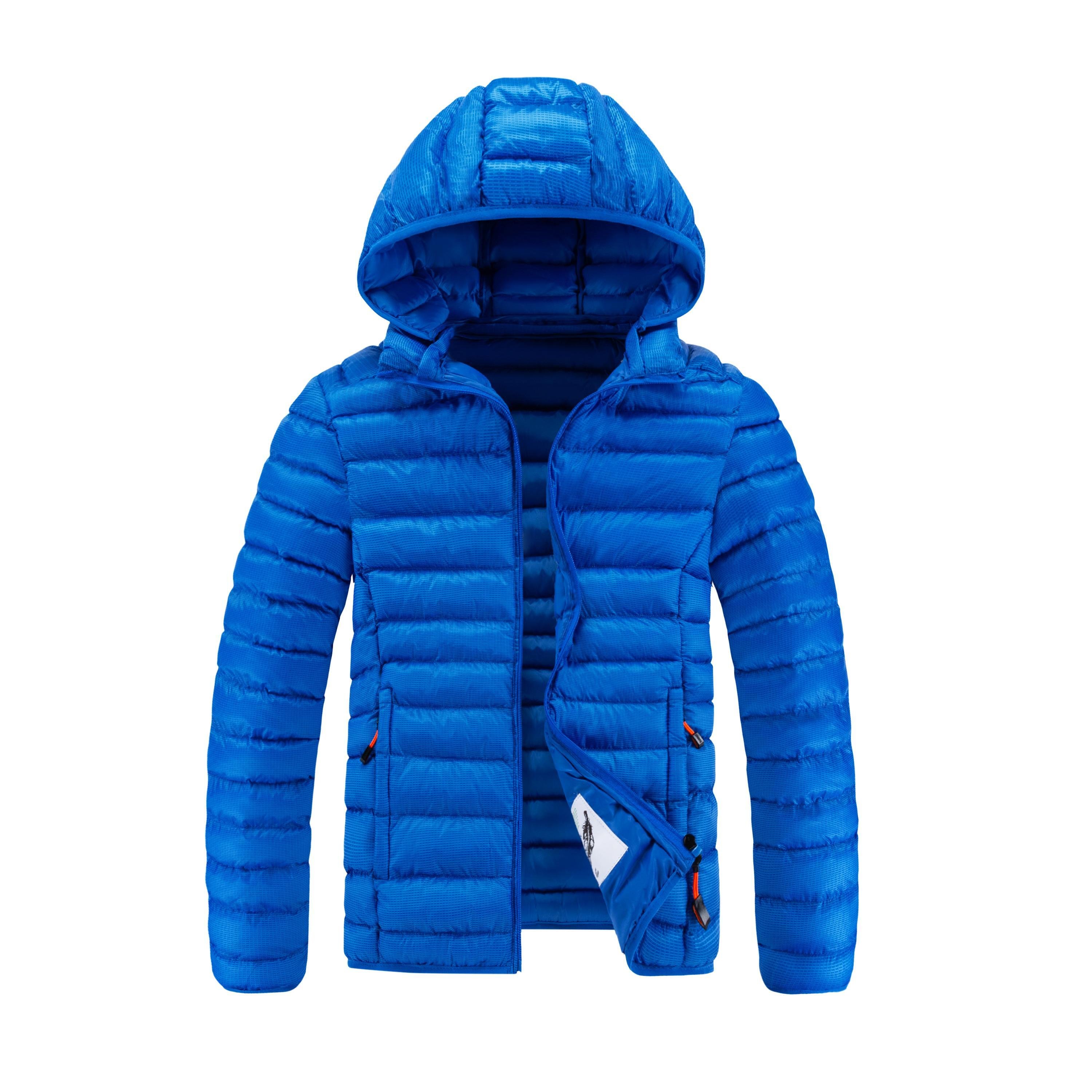 New Arrival Long Sleeve Plaid Puffer Men Jacket Lightweight Slim Hooded High Quality Warm Winter Cotton Padded Puffer Jacket