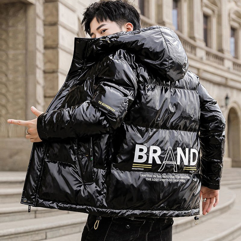 OEM Custom Design Custom Winter Jacket Shiny Puffer Coat New Fashion Puffer Jacket With Hood For Mens