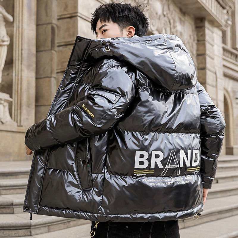 OEM Custom Design Custom Winter Jacket Shiny Puffer Coat New Fashion Puffer Jacket With Hood For Mens