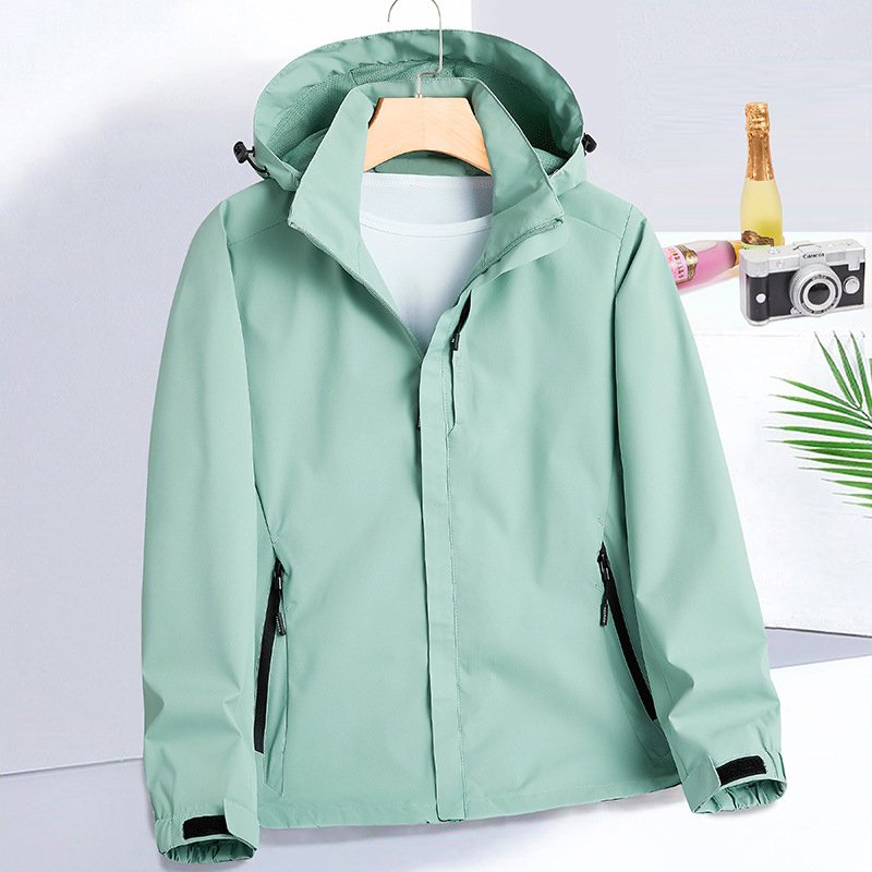 Men's Vintage Retro Waterproof Windbreaker Hood Jacket Running Hiking Rain Men Windbreaker Jacket