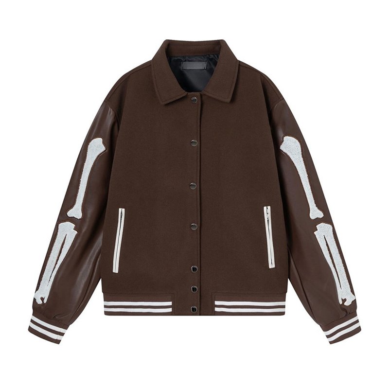 Wholesale New Arrival HighQuality Baseball Uniform Winter Autumn Leather Coat StreetWear Embroidery Amiry Plus Size Men's Jacket