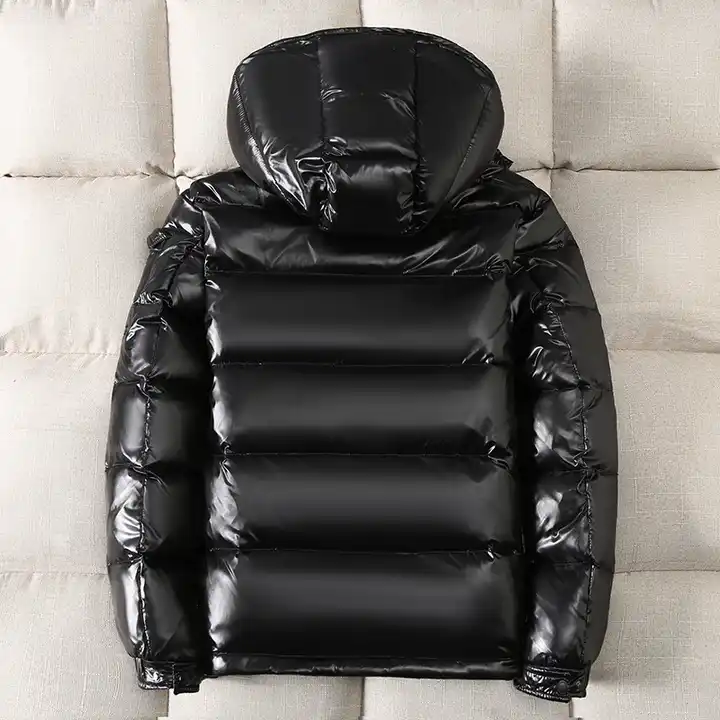 Men's Winter Moose Puffer down Coat Cotton Hooded Streetwear Jacket with Stand Collar Pattern Decoration Size M Plus Size
