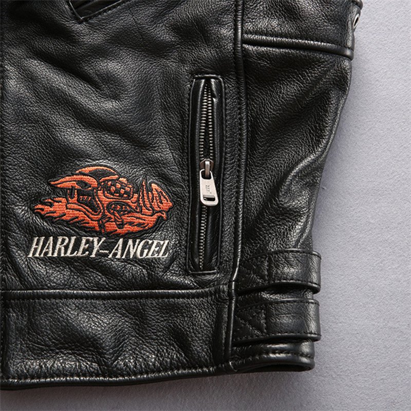 Factory Direct Sales Motorcycle Cow Skin waistcoat Sleeveless leather Jackets Men's Coat plus size Genuine Cowhide Leather Vest