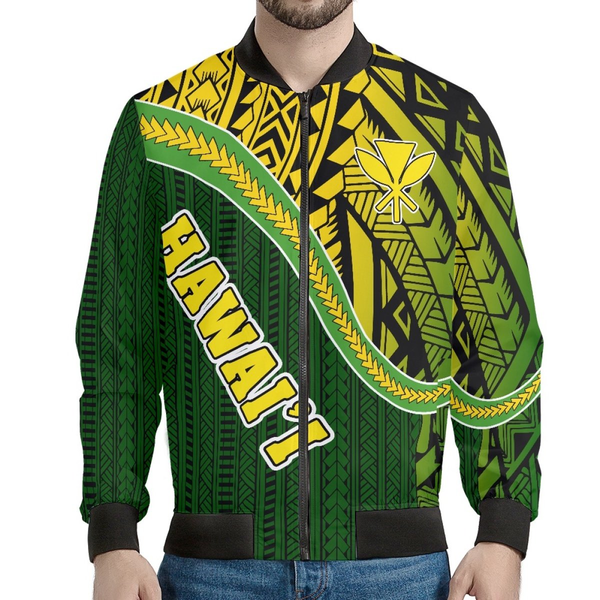 High-End Luxury Men's Customization Hawaiian Style Polynesian Fabrics Exquisite And Stylish Men's Jacket Print On Demand