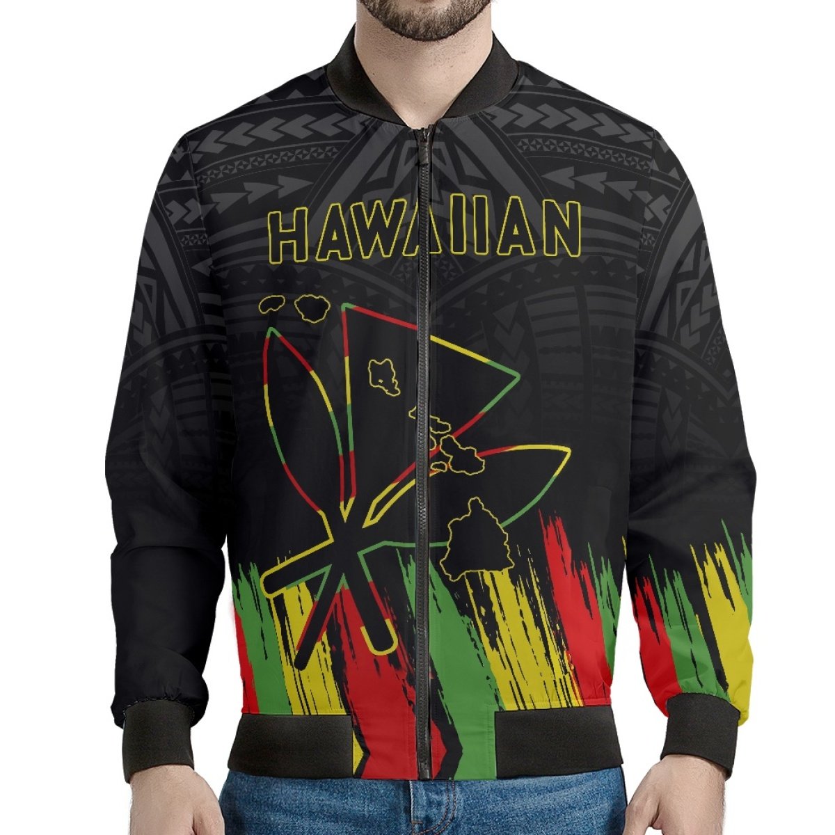 High-End Luxury Men's Customization Hawaiian Style Polynesian Fabrics Exquisite And Stylish Men's Jacket Print On Demand