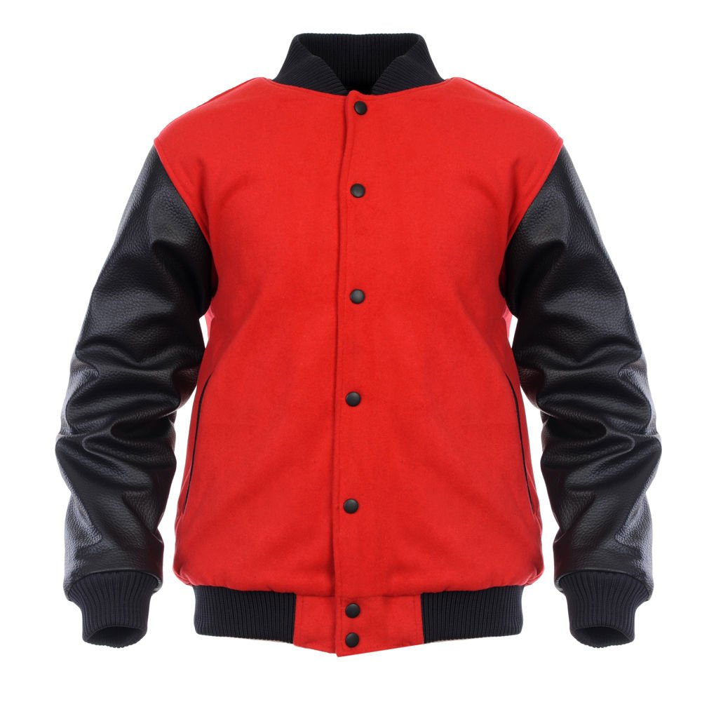 Varsity Jackets Custom Plain White Leather Sleeves Men's Baseball Jacket Men Plain Blank Varsity Letterman Jackets