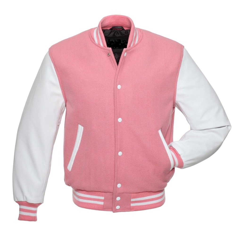 Varsity Jackets Custom Plain White Leather Sleeves Men's Baseball Jacket Men Plain Blank Varsity Letterman Jackets